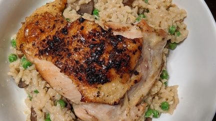 Roasted chicken with risotto